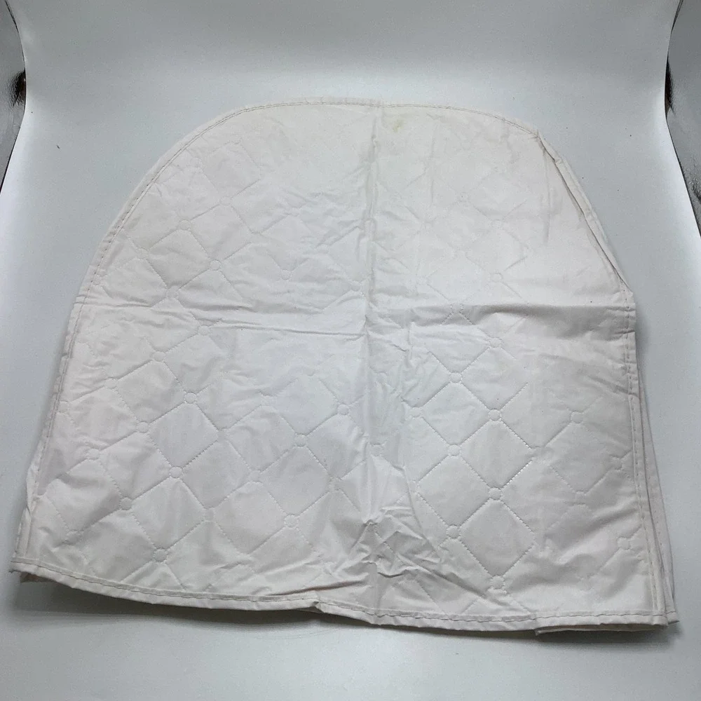 Vintage Quilted Vinyl Appliance White‎ Cover Floral Embroidery